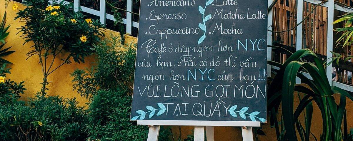 menu w wózku gastronomicznym